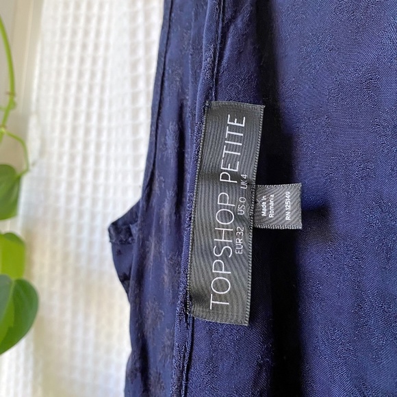 Navy Blue Summer Dress with Bow on Back by Topshop - Picture 7 of 7